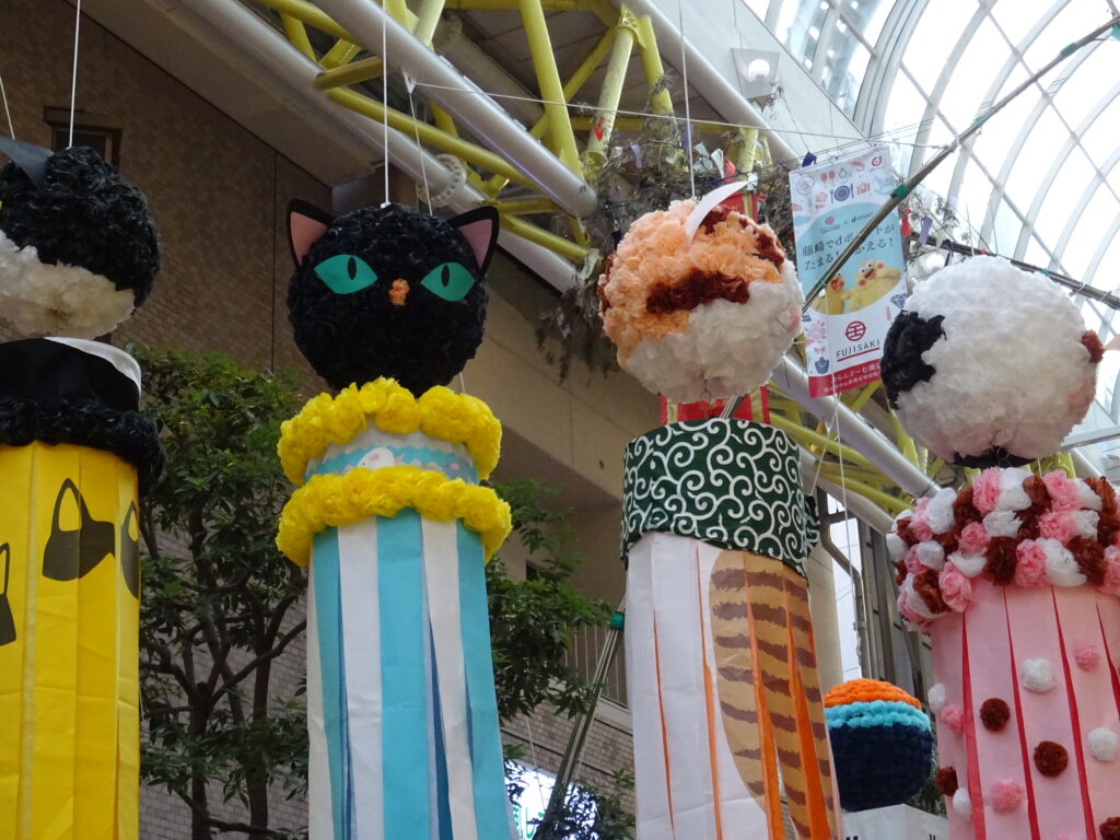 猫の笹飾り